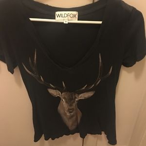 🌌7.21.2023 WILDFOX Deer Tee, V-neck, small